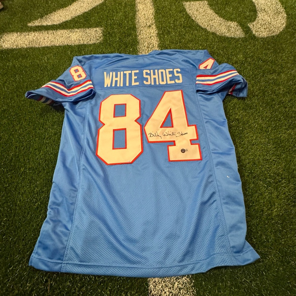 Houston oilers signed Billy White shoes Johnson